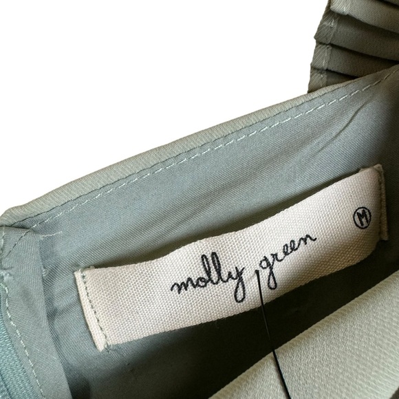 Molly Green Dani Pleat Sleeve Romper Size Medium Green - Picture 8 of 13